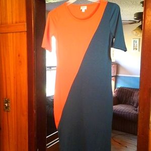 Lularoe julia nwt medium orange and teal